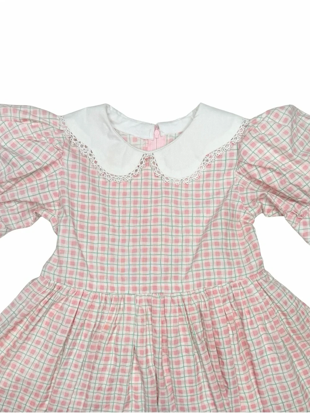 Vintage‎ Handmade Puff Sleeve Peter Pan Collar Dress